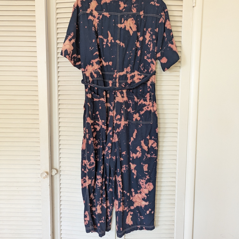 Madewell Navy Jumpsuit with Pink Bleach Splatter - Picture 6 of 6